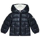 Navy Blue Logo Puffer Jacket, 1, hi-res